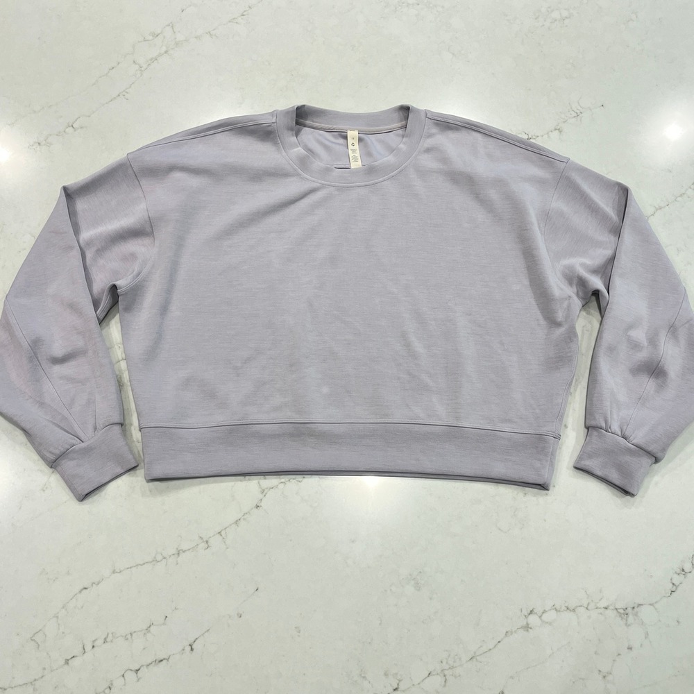 Lululemon Softstreme Perfectly Oversized Cropped Crew Sweatshirt Women 10 Purple